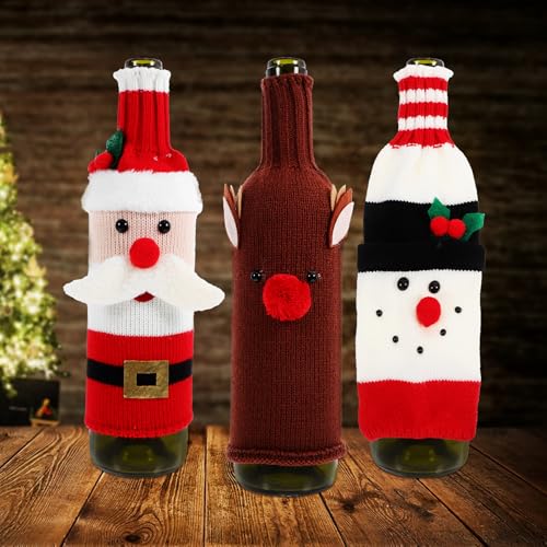 Christmas Wine Bottle Covers 3PCS M922