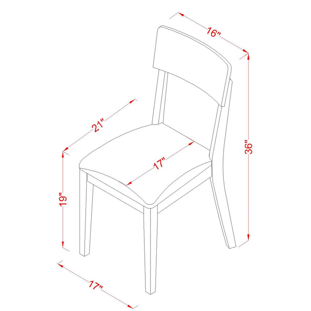 White Wood Slat Back Dining Chair Set of 2 U6365