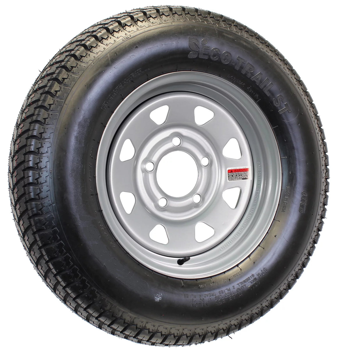 ST215/75D14 Trailer Tire On Rim 14X5.5 5-4.5 Silver Spoke Wheel A1333
