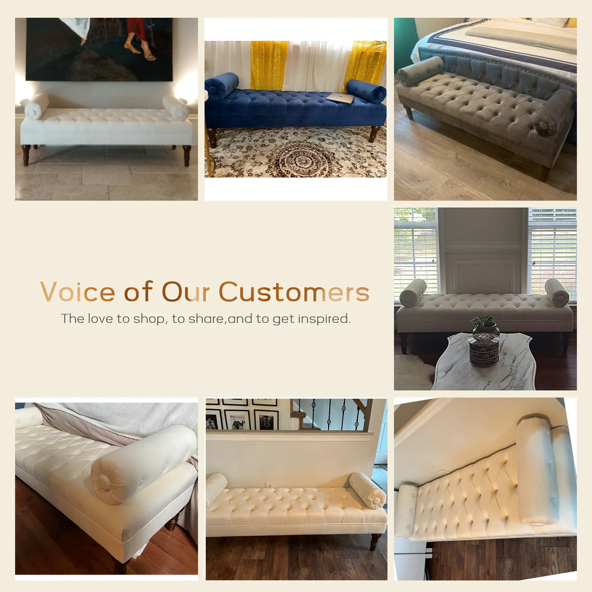 60.2 Inch Grey Tufted Upholstered Bench with 2 Pillows H65617