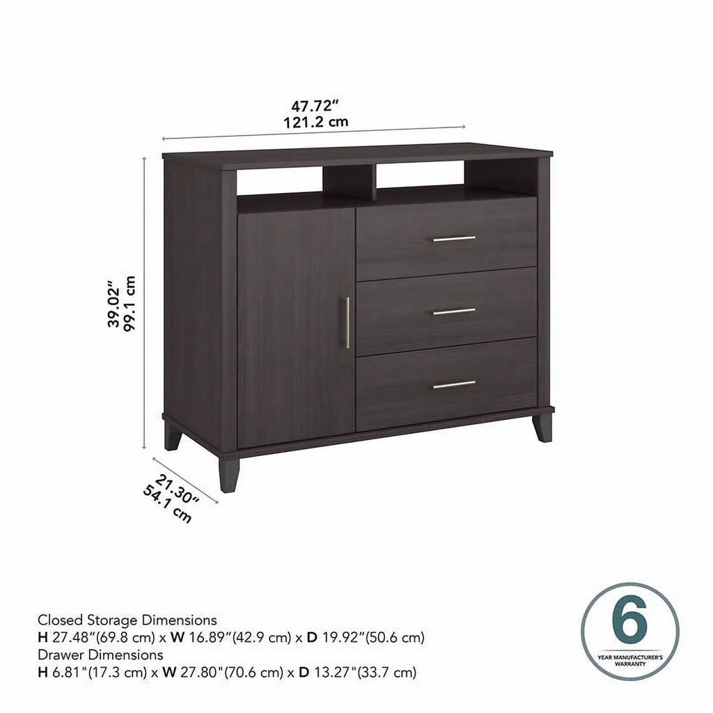 Tall TV Stand with Storage in Storm Gray T785093