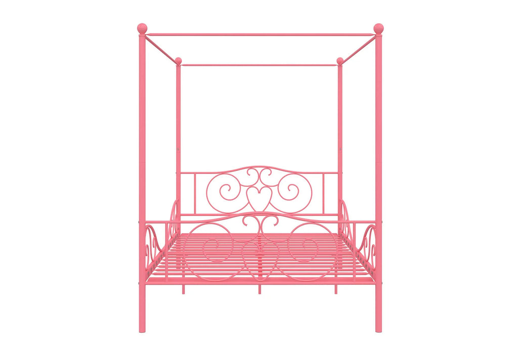 Gold Twin Canopy Metal Bed Q317