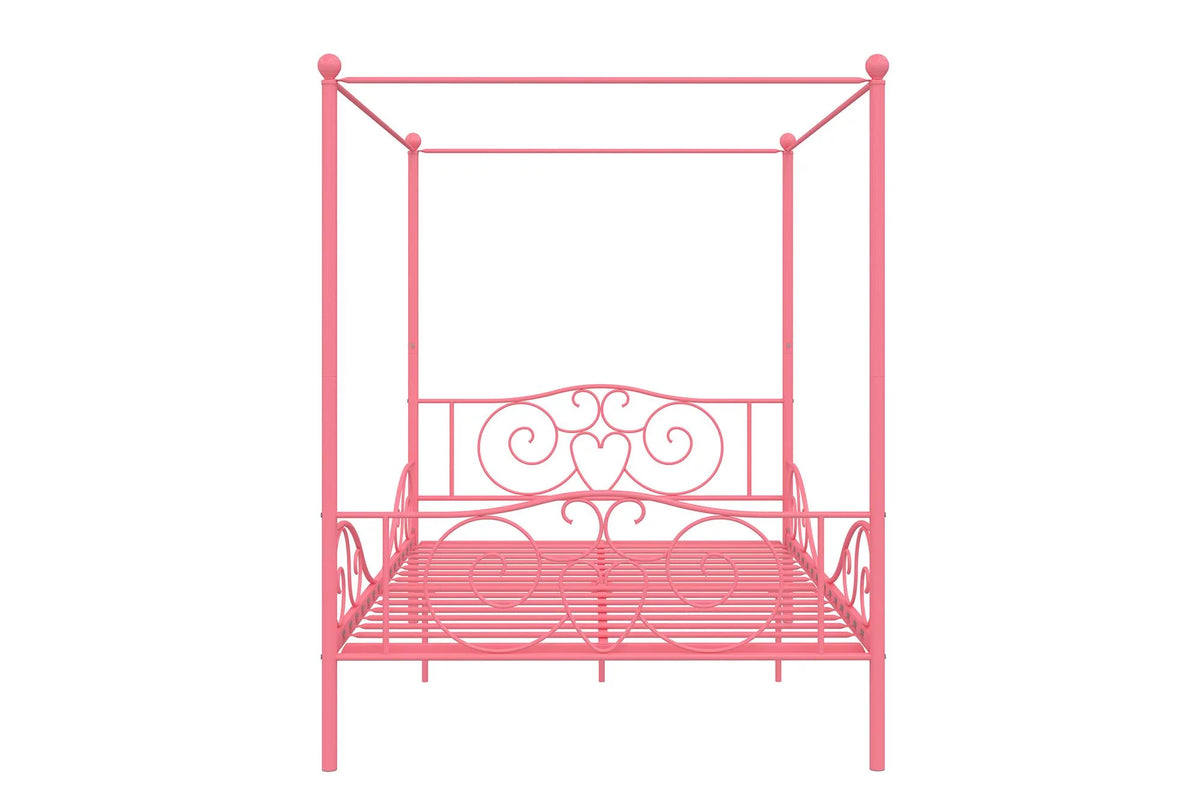 Gold Twin Canopy Metal Bed Q317