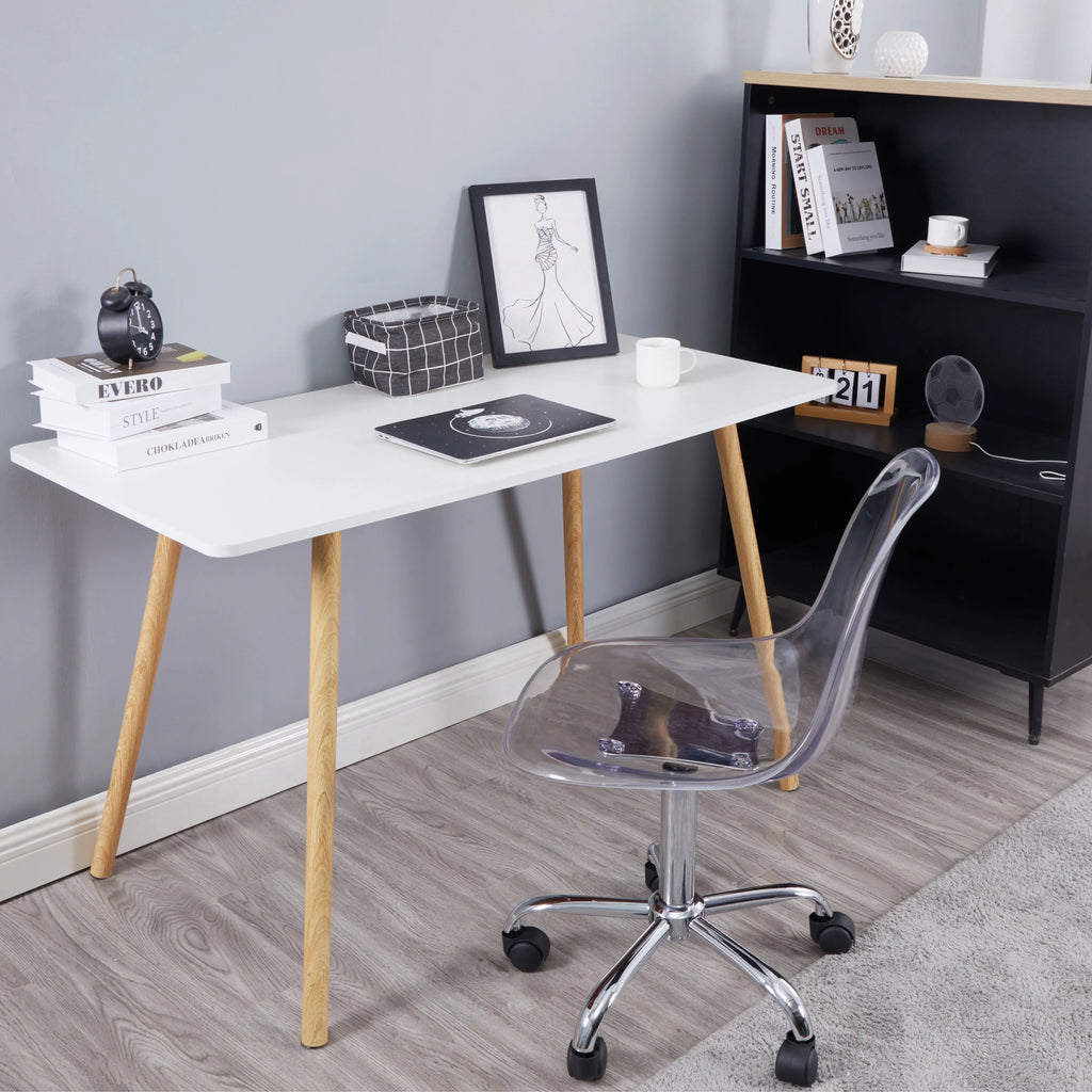 Black Acrylic Rolling Office Chair L7331