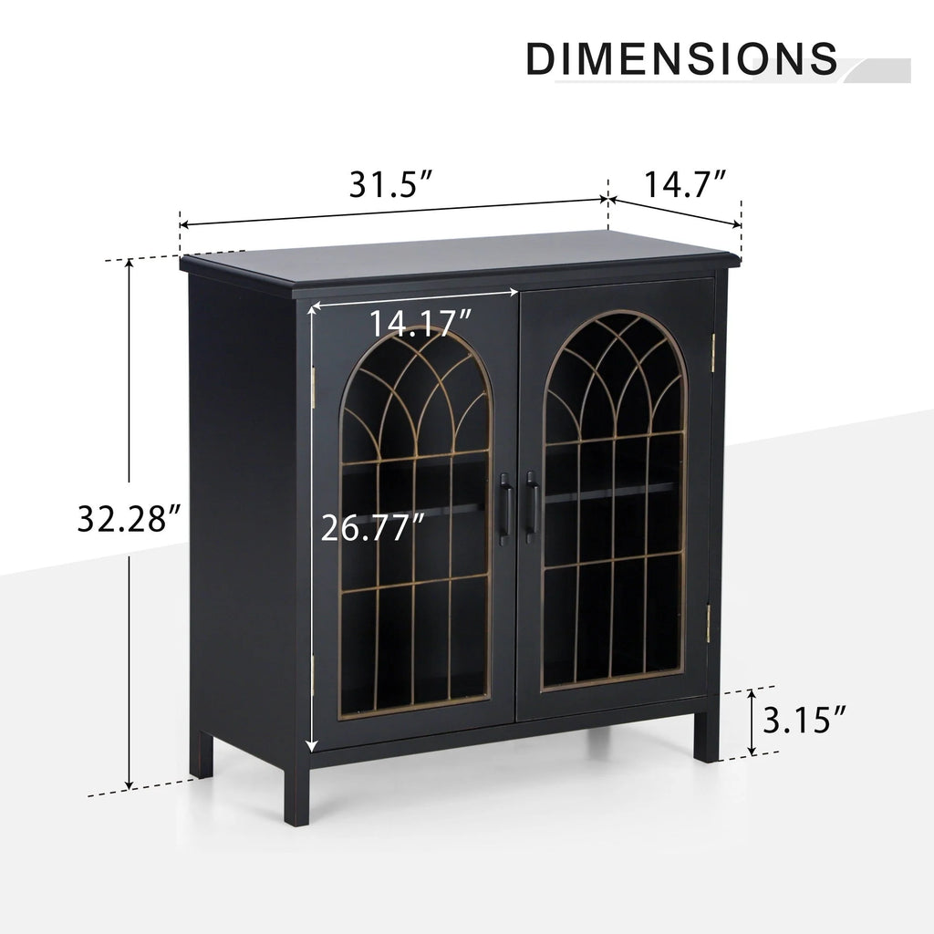 2-Door Accent Cabinet with Metal Door J25087