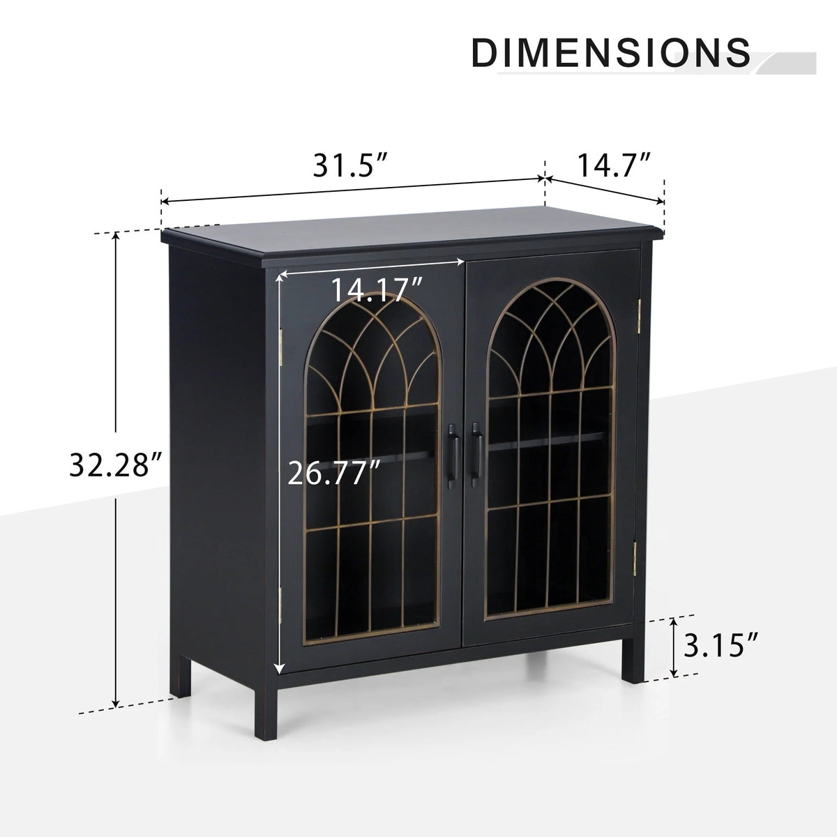 2-Door Accent Cabinet with Metal Door J25087