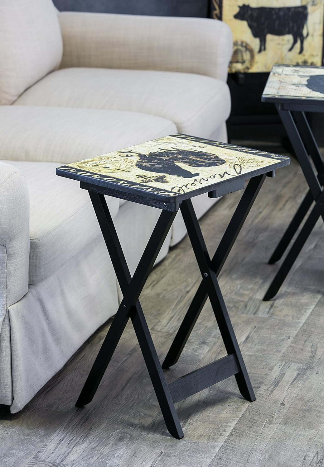 Set of 4 TV Trays with Stand P631