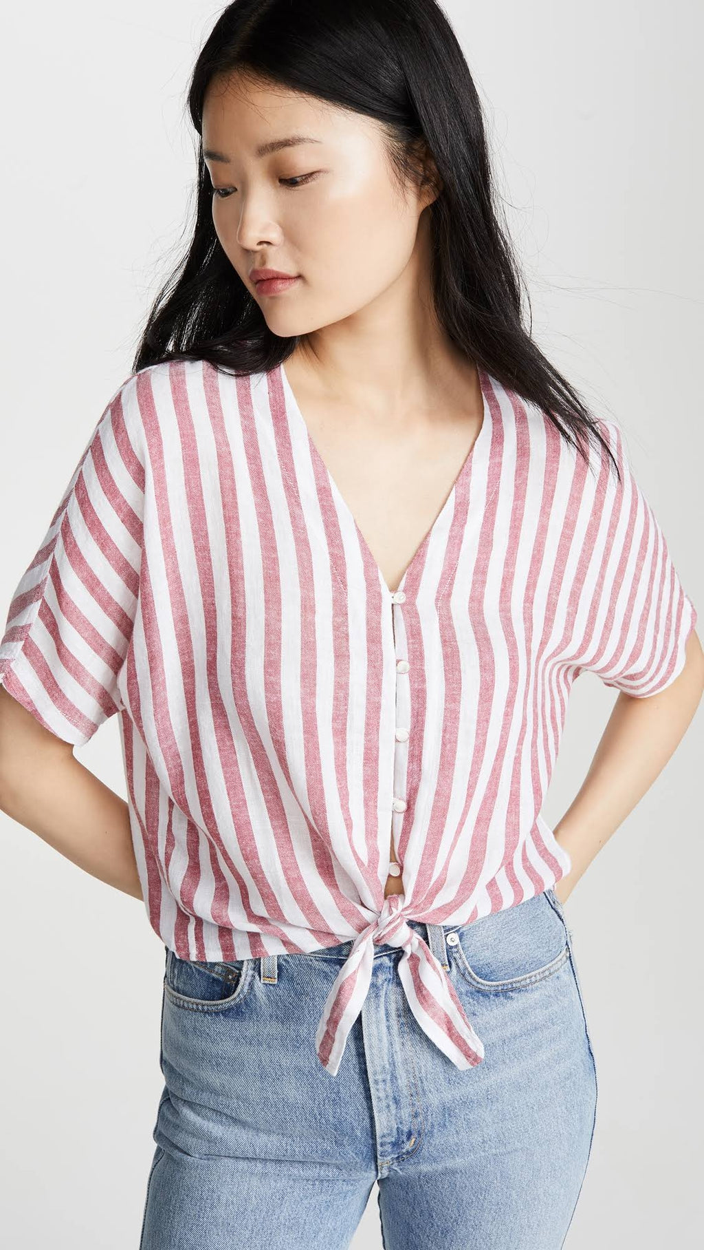 Carmine Stripe Top O298