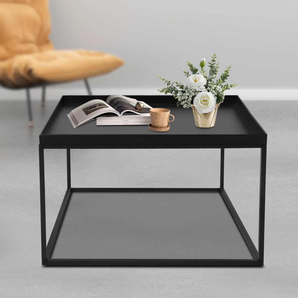 Black Metal Tray End Table S231