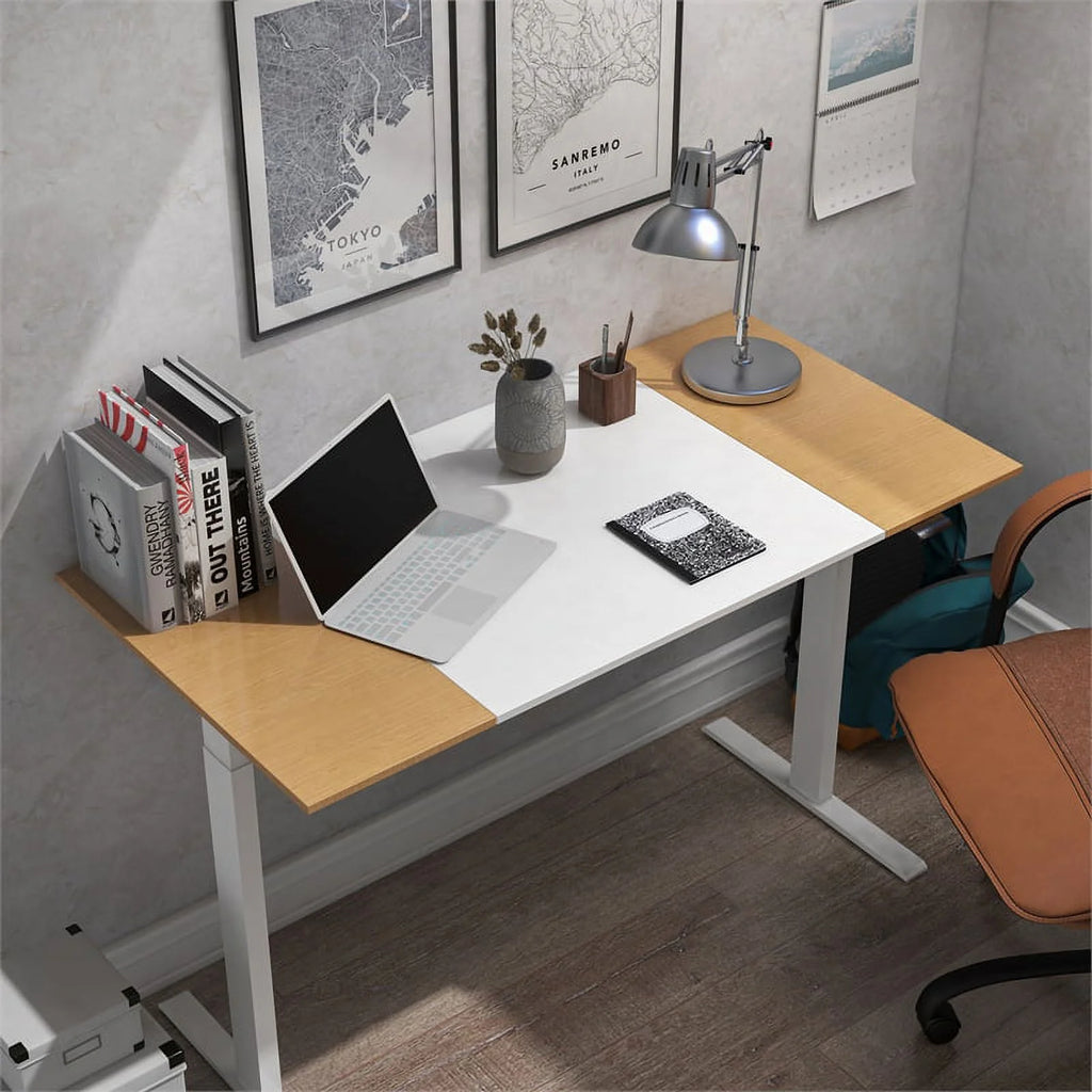 White Height Adjustable Wood and Metal Desk E4371