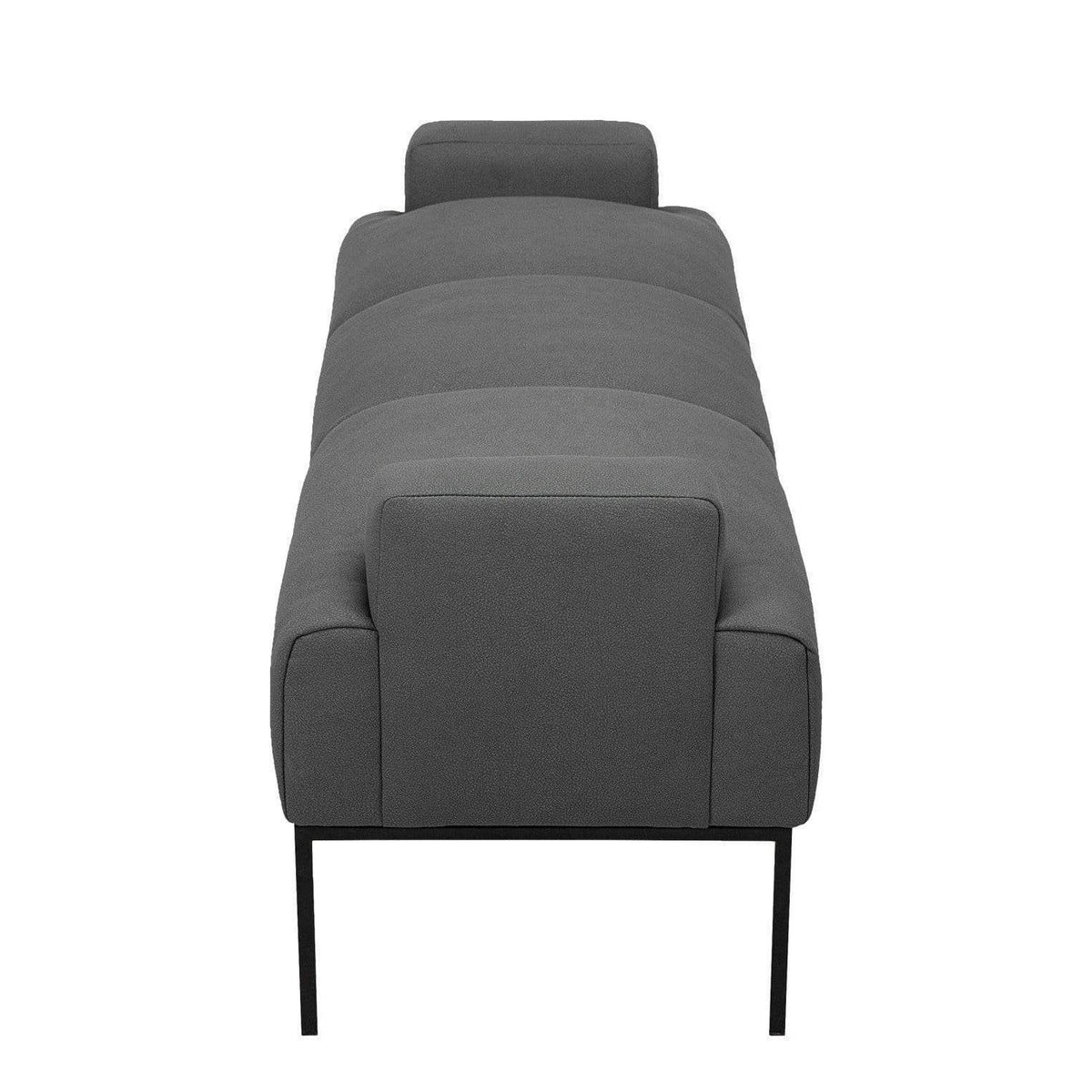 Black PU Leather Ottoman with Metal Frame G6400