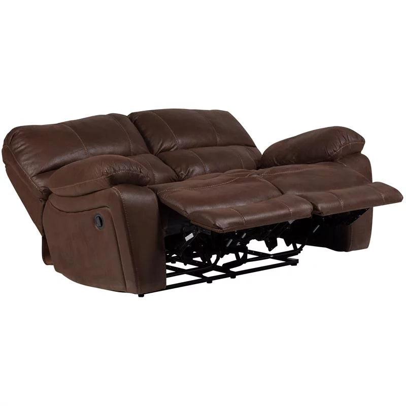 Brown Microfiber Reclining Loveseat C454599