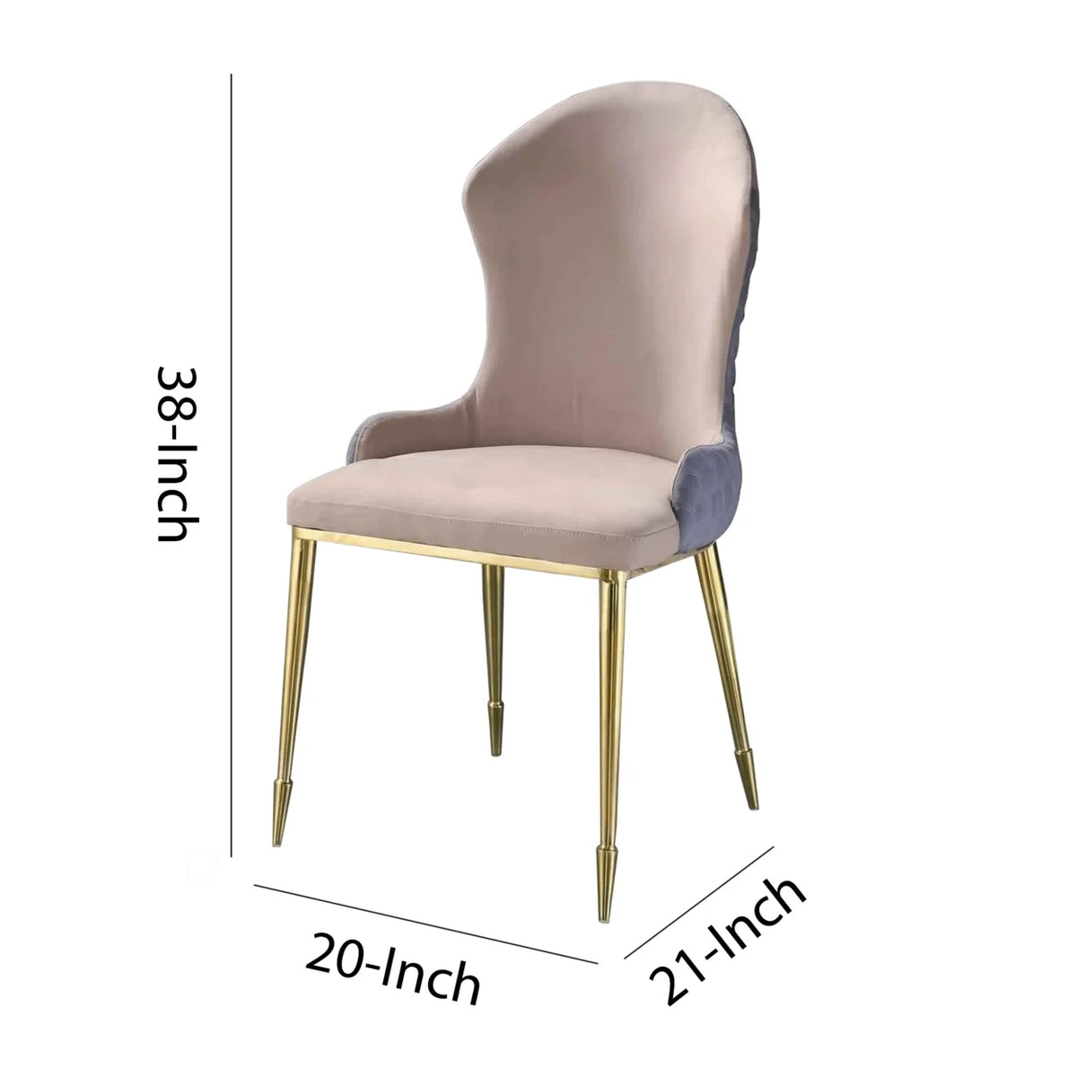 Fabric Upholstered Side Chair with Spindle Legs, Set of 2 E22004