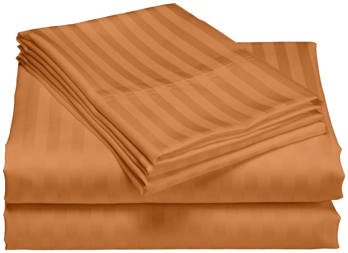 1200 Thread Count Egyptian Cotton 4-Piece Deep Pocket Stripe Sheet Set C979