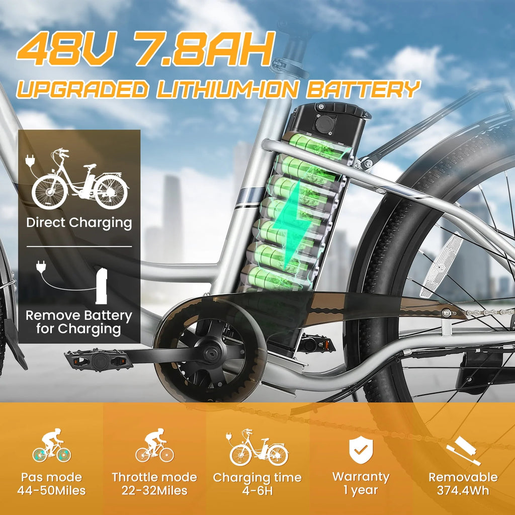 500W Electric Hybrid Bike with 48V 7.8Ah Battery Z632033