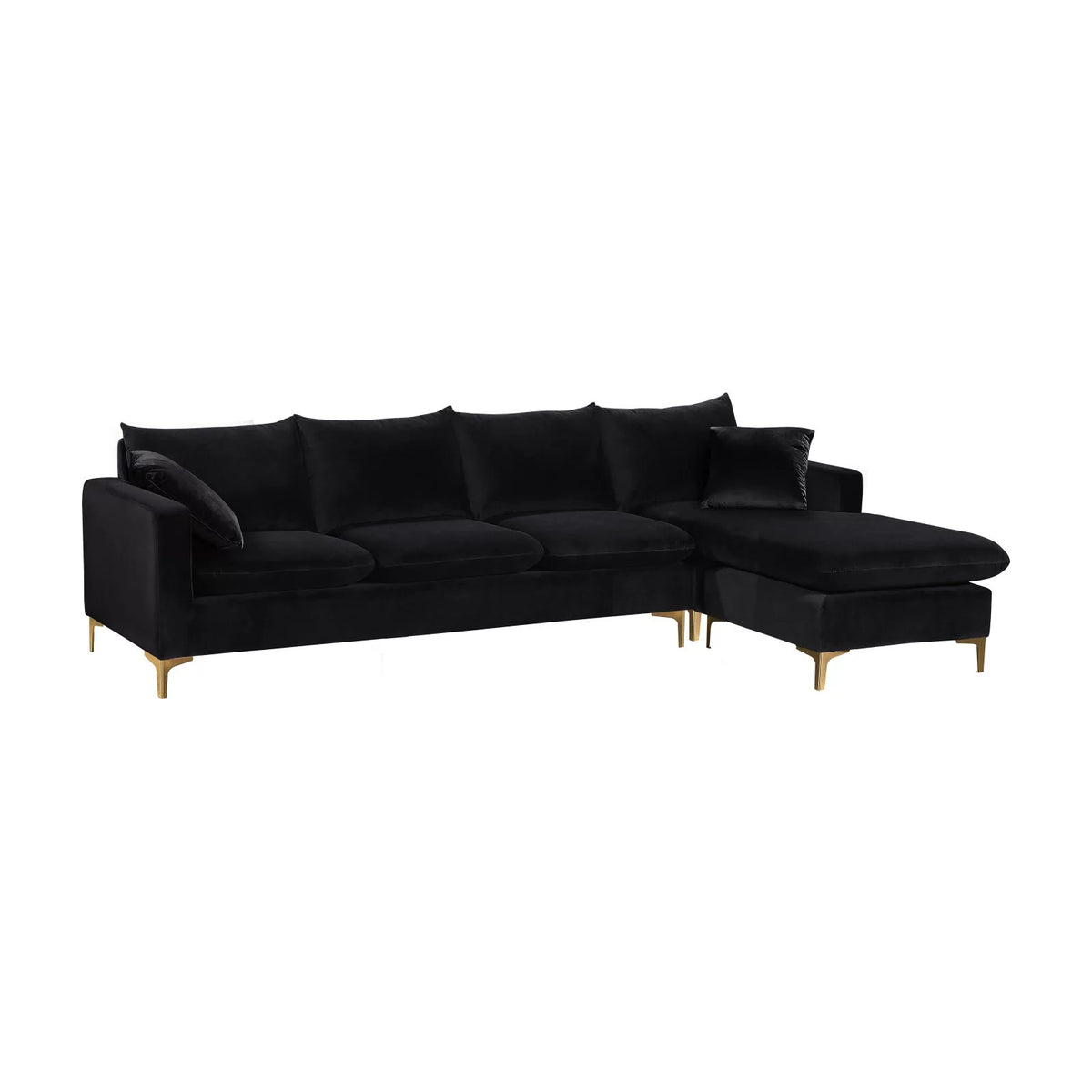 Black Velvet Reversible Sectional Y950637