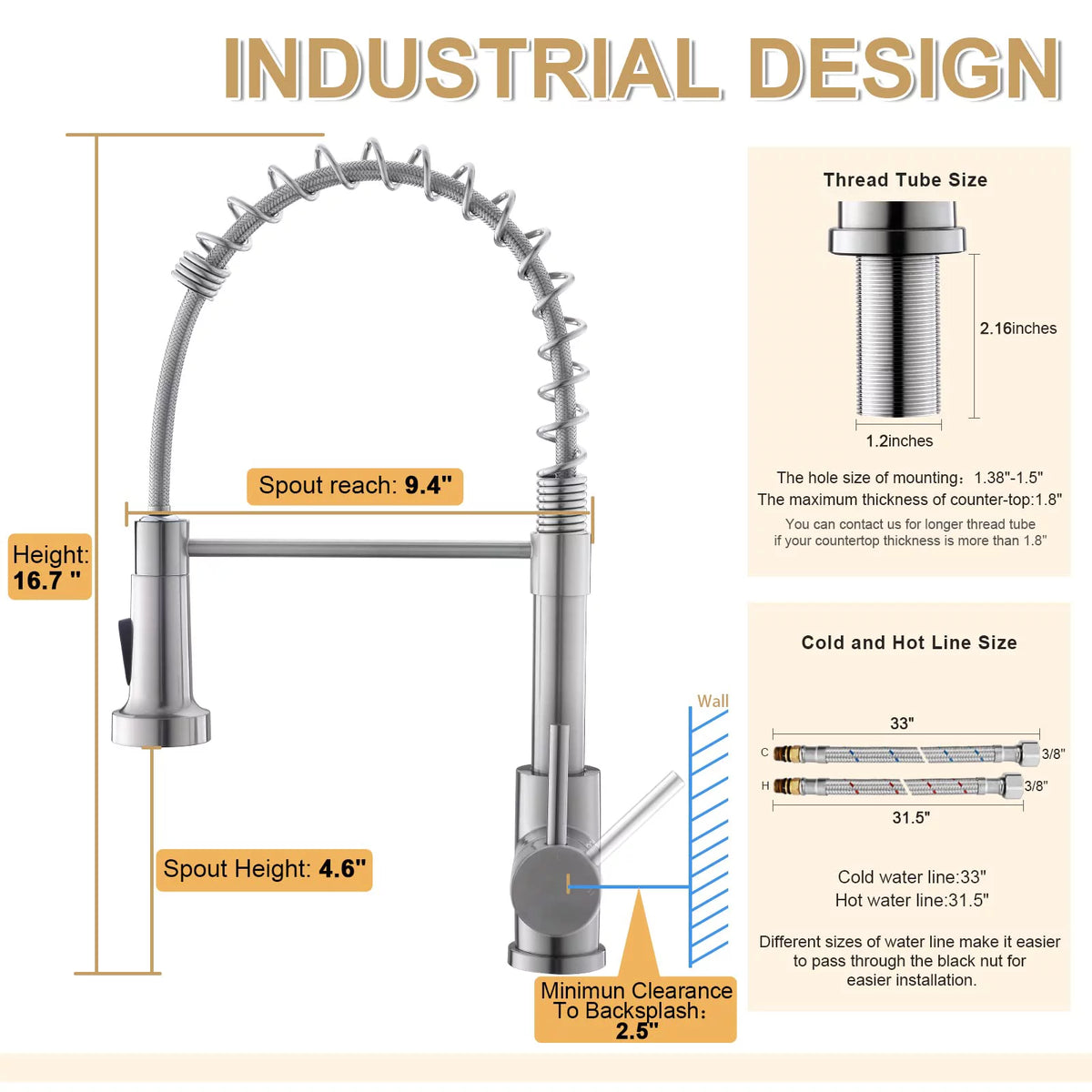 Brushed Nickel Solid Brass Pull Down Kitchen Faucet O296