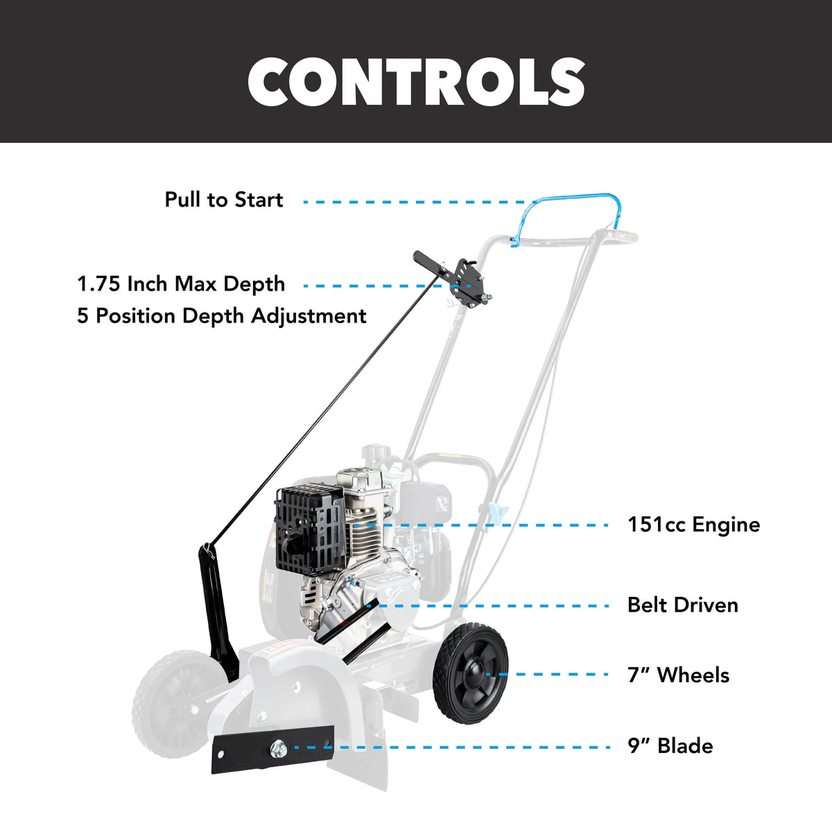150cc Gas Powered Walk Behind Lawn Edger F36094