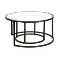 Black Glass Top Double Nesting Coffee Table P44441