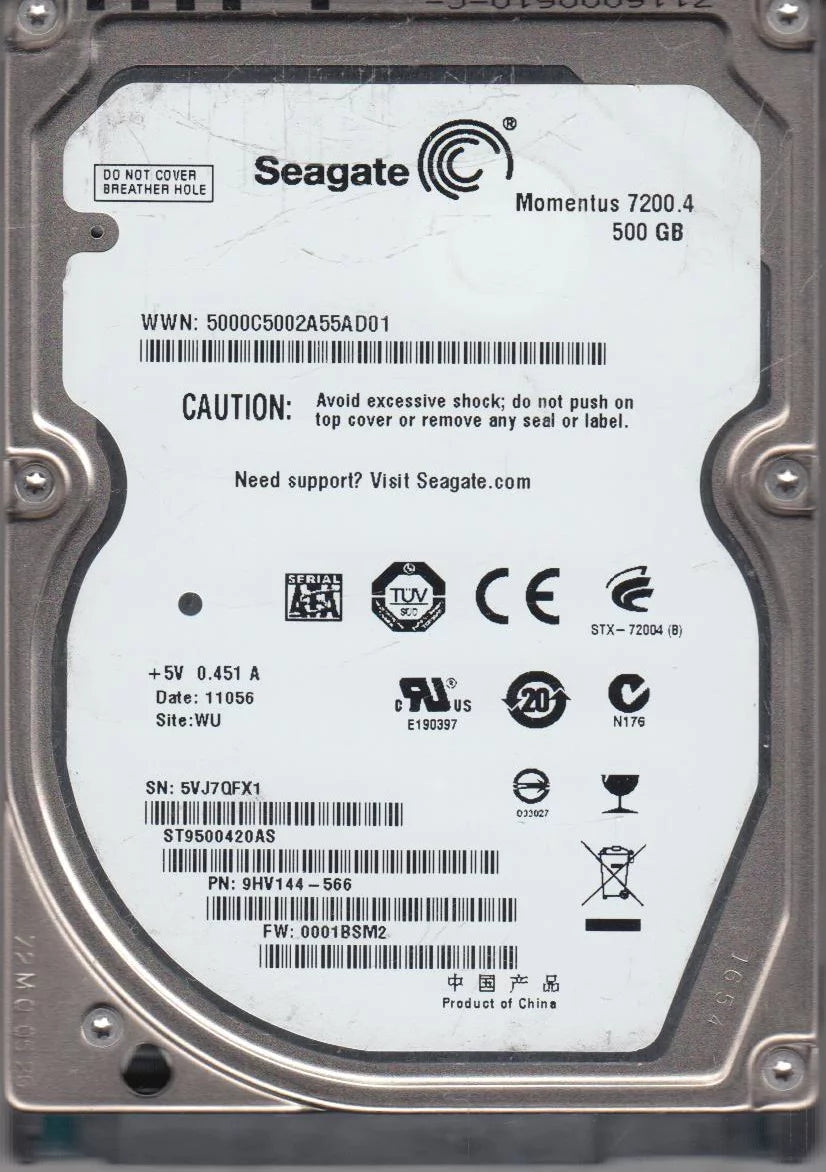 500GB SATA 2.5 Hard Drive B3278