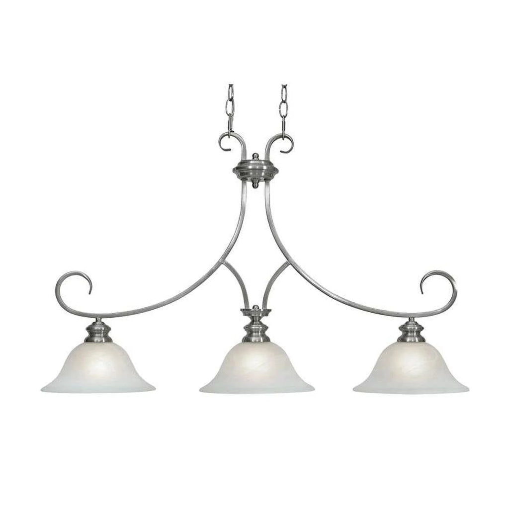 3 Light Linear Pendant with Marbled Glass E55248