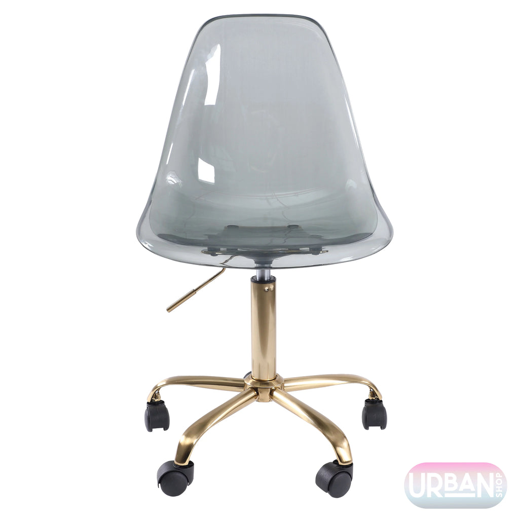 Black Acrylic Rolling Office Chair L7331