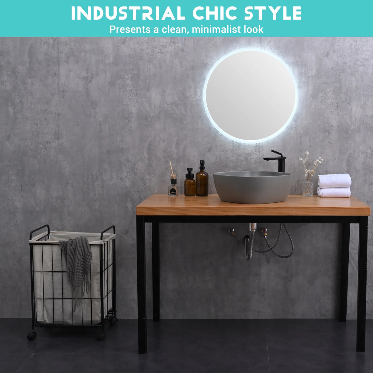 Black Metal Laundry Hamper with Wheels P392