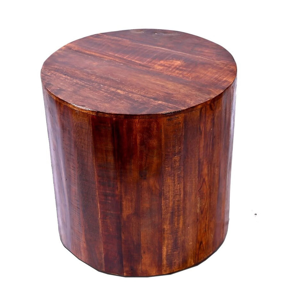 Reclaimed Wood 18 inch Round Side Table V1986