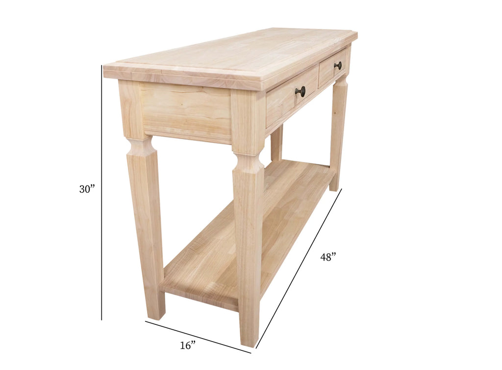 Solid Wood Sofa Table with Drawers L825