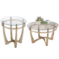 2-Piece Round Glass Top Coffee Table and End Table Z639945