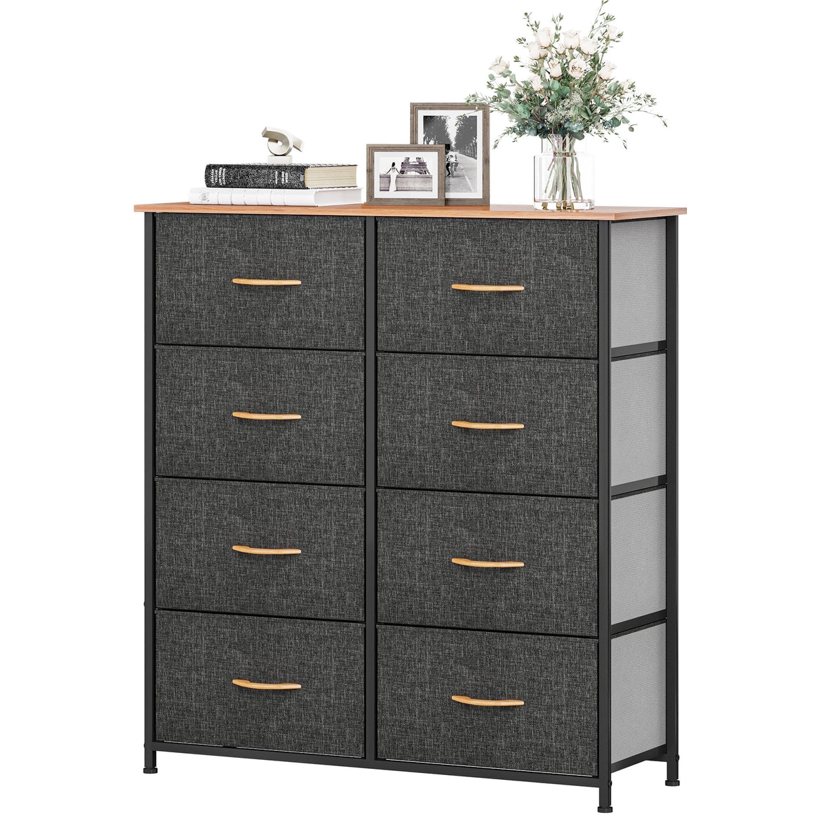 Light Gray 8 Fabric Drawers Storage Tower W5669