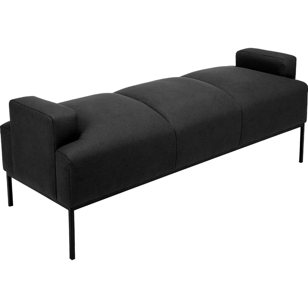 Black PU Leather Ottoman with Metal Frame G6400