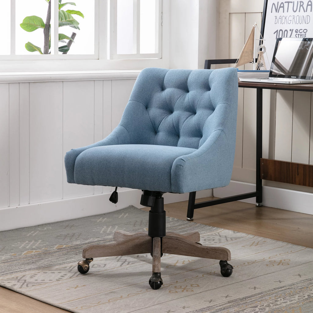 Blue Upholstered Swivel Chair O270350