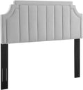 Light Gray Channel Tufted Performance Velvet Headboard N867