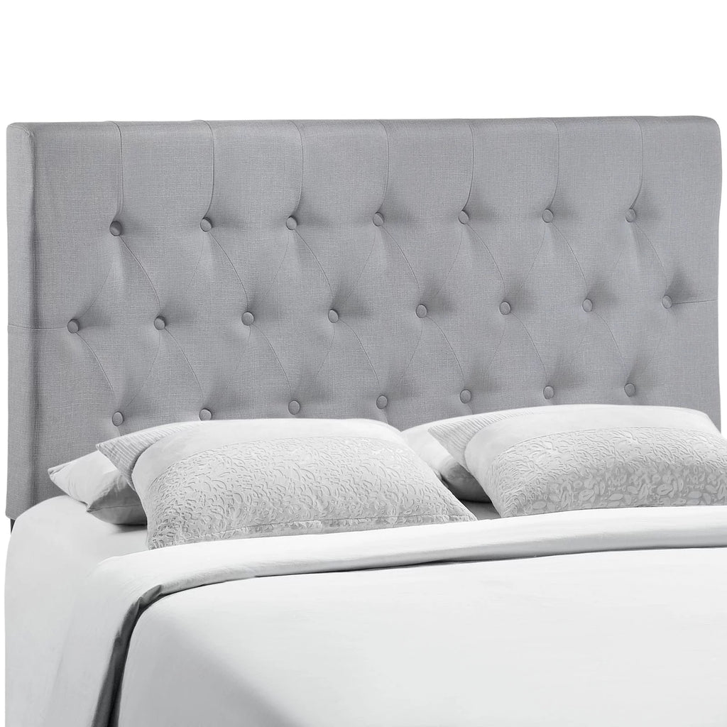 Queen Size Grey Fabric Headboard Q115827