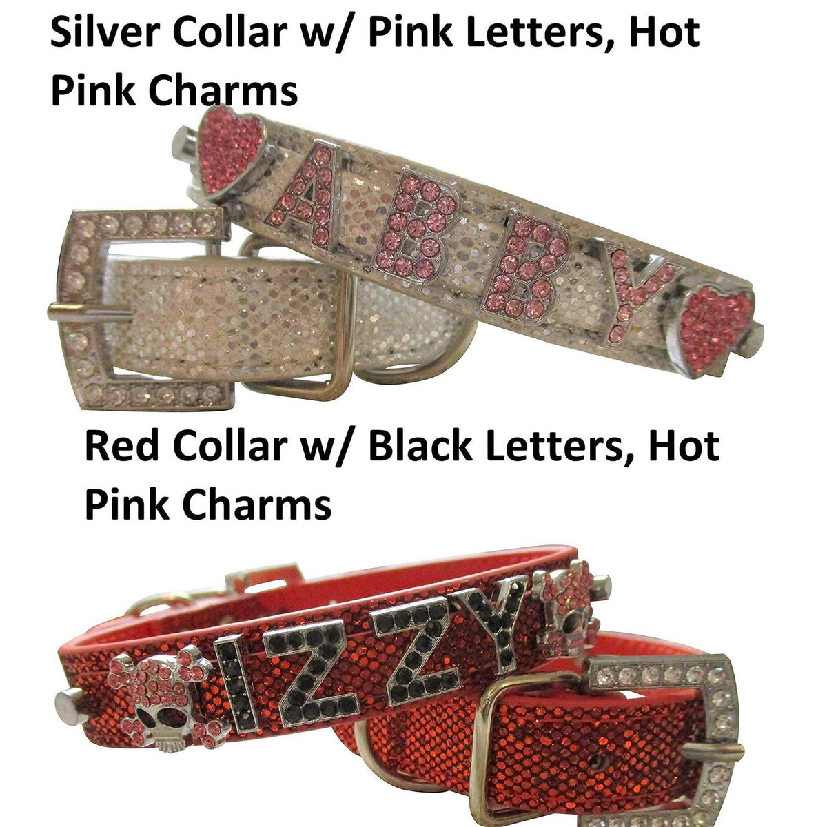 Personalized PU Leather Rhinestone Dog Collar P490