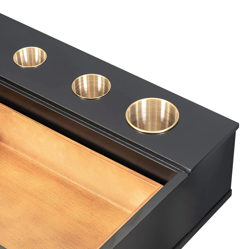 47" Wall-Mounted Vanity Table with 3 Drawer, Black and Golden V740