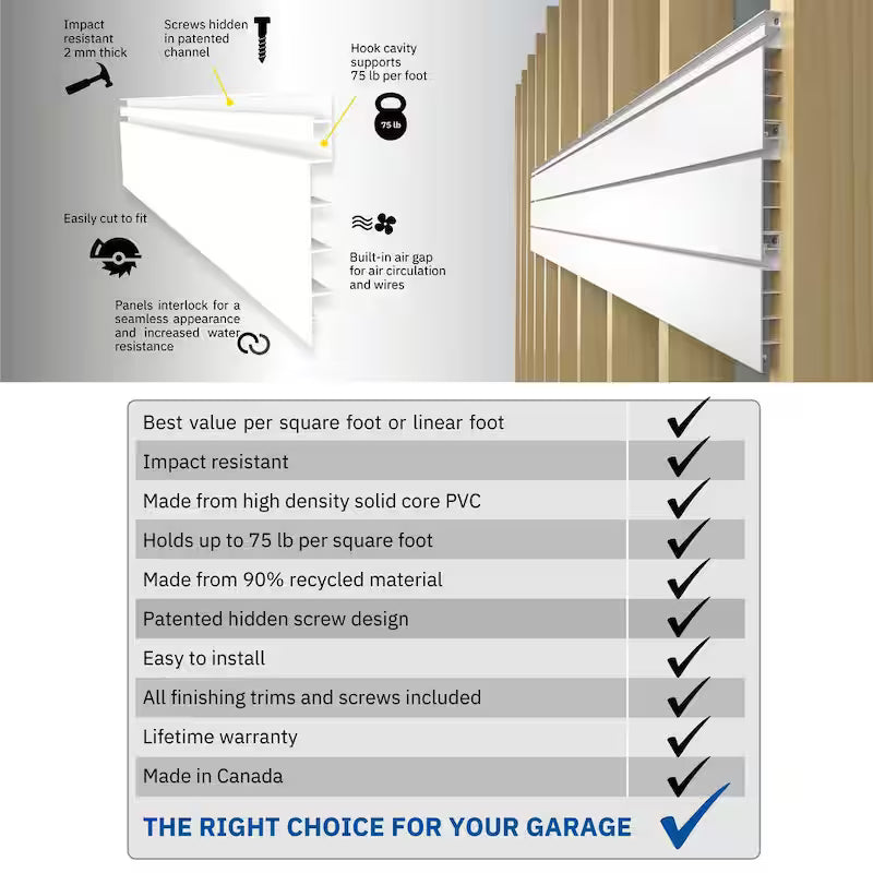 PVC Slatwall 8 ft. x 4 ft. Light Gray H40791