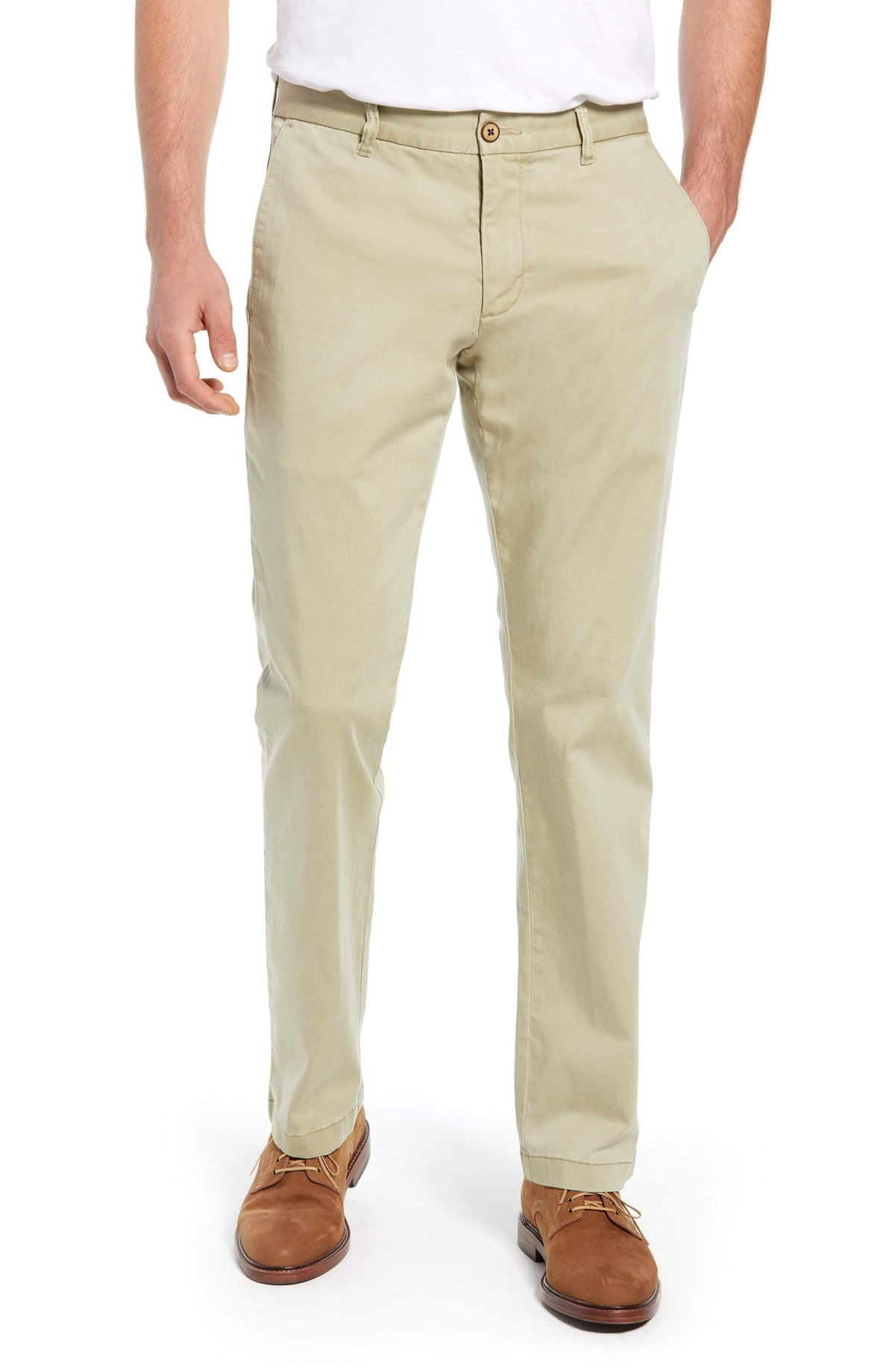 Khaki Flat Front Chino Pant R247