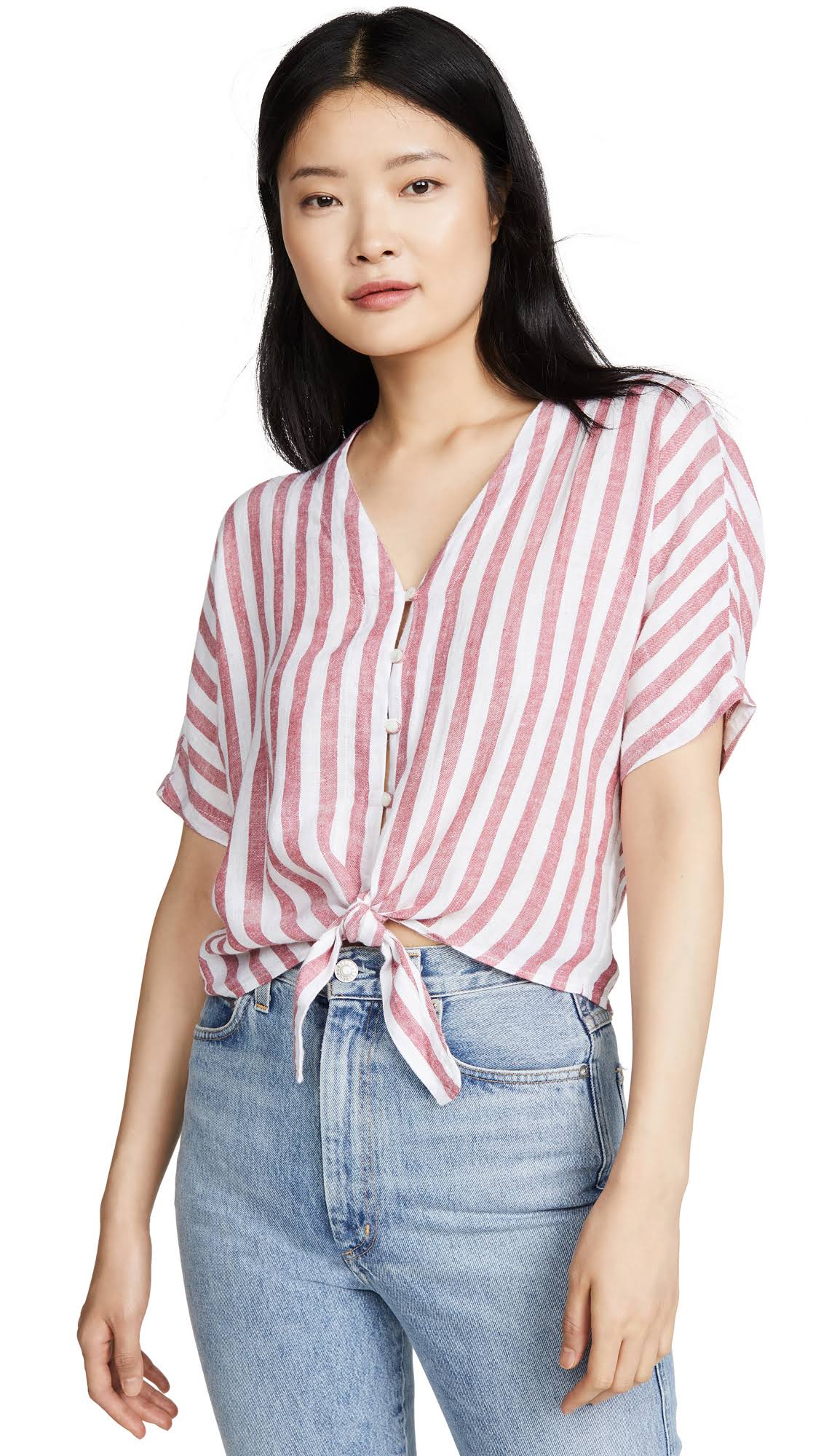 Carmine Stripe Top O298