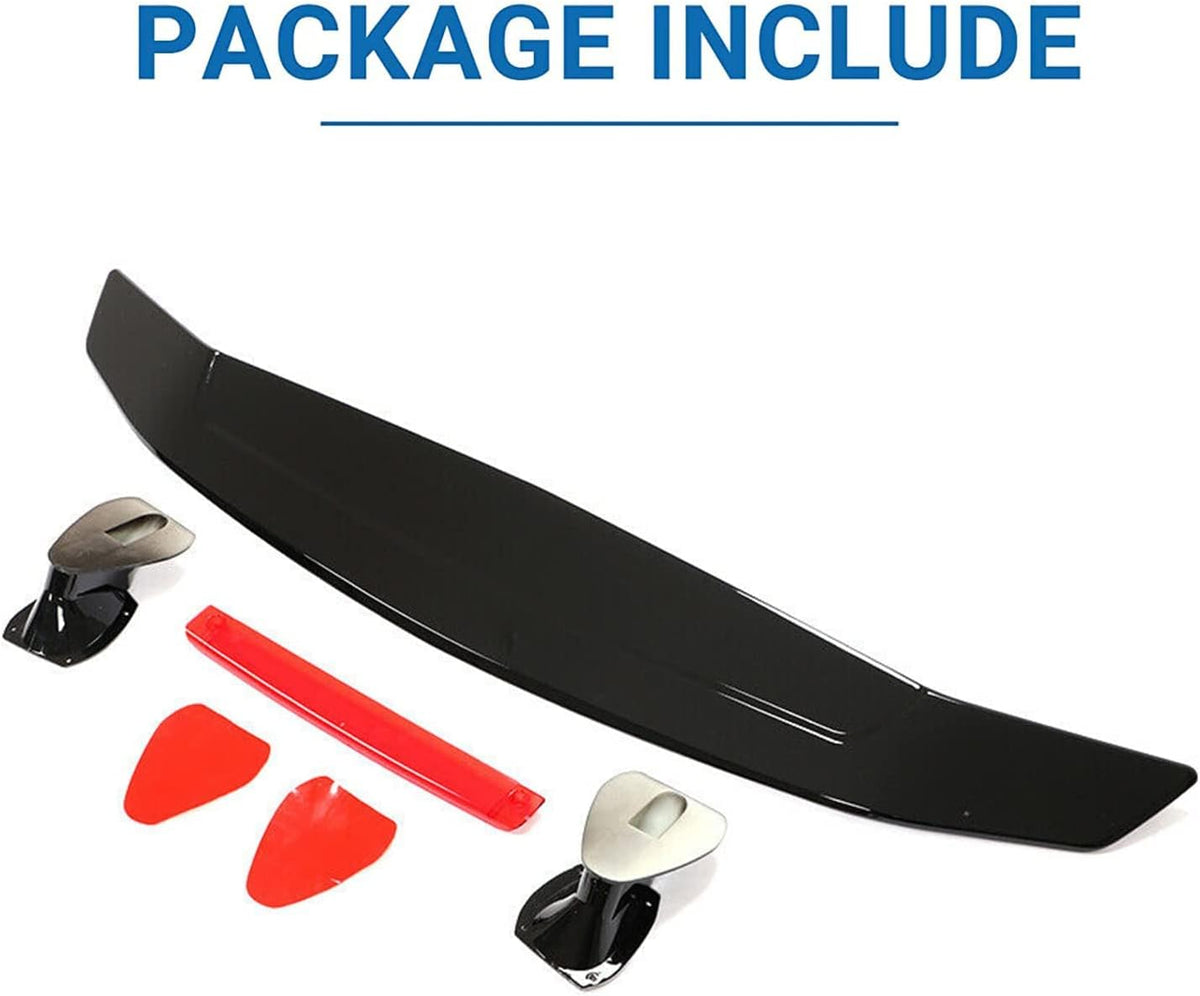 Rear Trunk Spoiler GT Wing 46Inch Lightweight Glossy Black Universal Car P534745