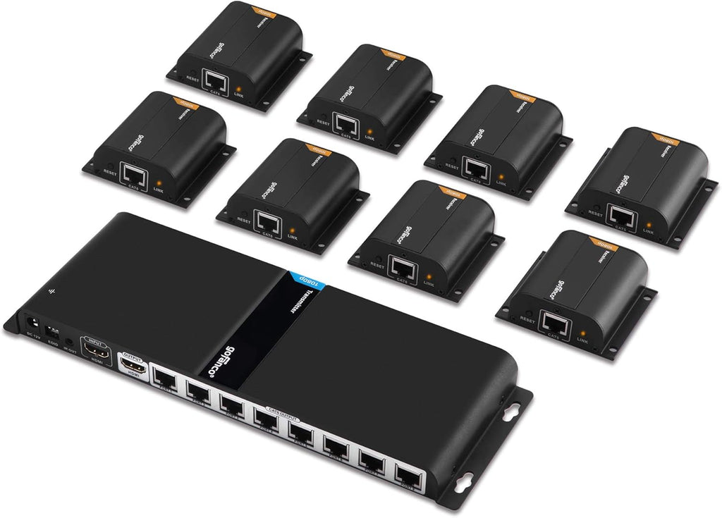 1080p 1x4 4 Port HDMI Extender Splitter Over CAT5e/CAT6/CAT7 Ethernet Cable Y50371