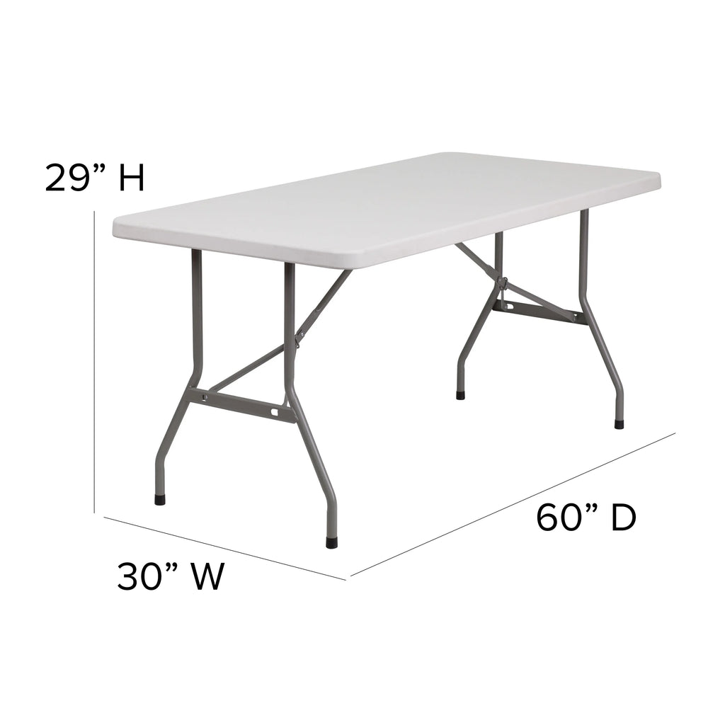 Granite White Plastic Folding Table Z958