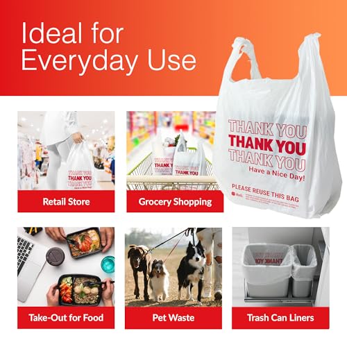 Thank You Plastic Bags 350 Count White N84870