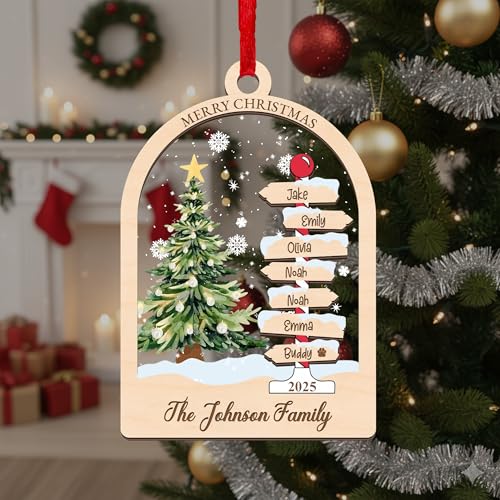 Acrylic Mix Wooden Christmas Tree Ornaments Q9137