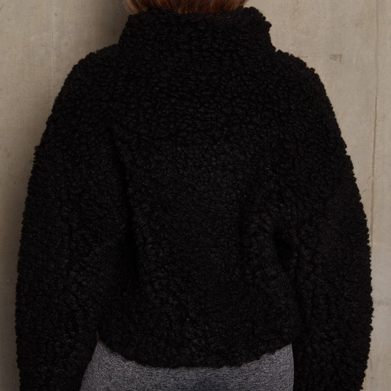 Casual Solid Patchwork Zipper Collar Outerwear L556