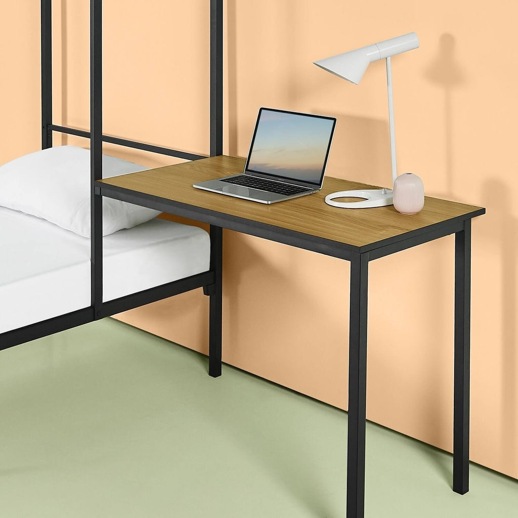 Canopy Bed Frame with Desk, Twin - Black Z321669