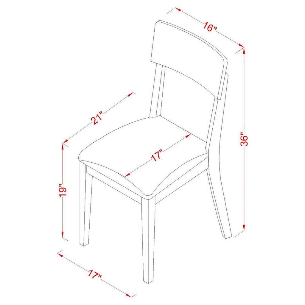 White Wood Slat Back Dining Chair Set of 2 U6365