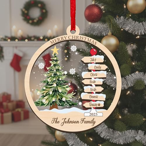 Acrylic Mix Wooden Christmas Tree Ornaments Q9137