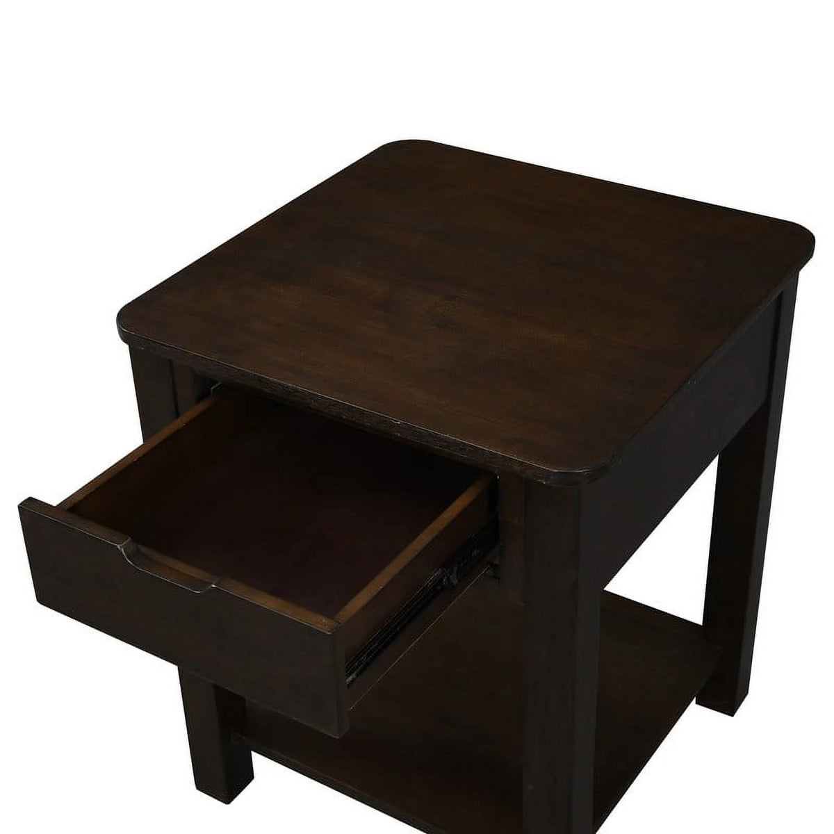 Dark Brown Engineered Wood End Table with Drawer Z983676